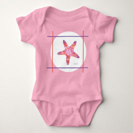 Roze Starfish Eén stuk baby carrosserie Romper