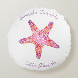 Roze Starfish Nursery Pillow Rond Kussen