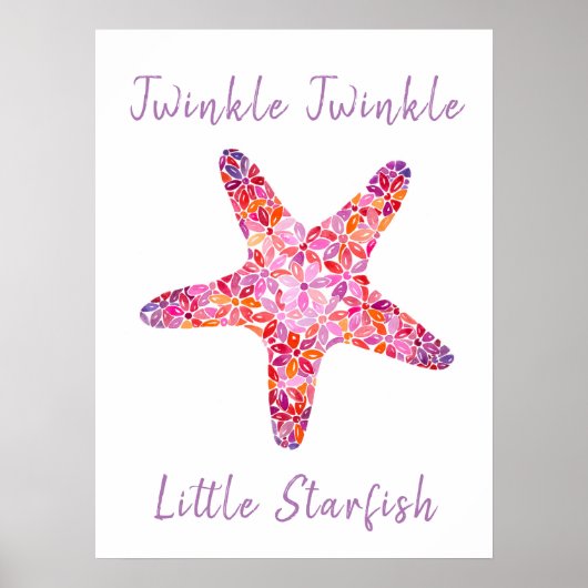Roze Starfish Nursery Print (Voorkant)