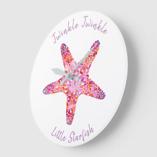 Roze Starfish Nursery Wall klok (Hoek)