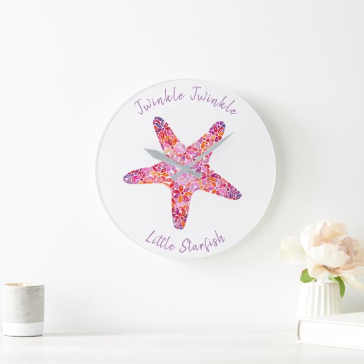 Roze Starfish Nursery Wall klok (Huis)