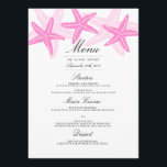 Roze Starfish Strand Wedding Dinner Menu<br><div class="desc">Meer kleuren in de Kleine Bayleigh Store!</div>