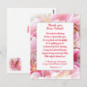 Roze Stargazer-lelies Dank je wel Christelijke vri Briefkaart (Voorkant / Achterkant)