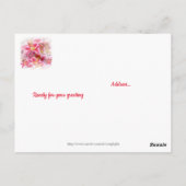 Roze Stargazer-lelies Dank je wel Christelijke vri Briefkaart (Achterkant)