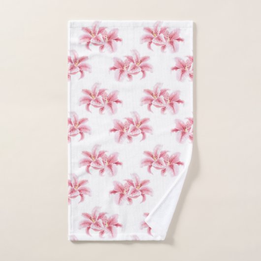 Roze Stargazer Lilies Bad Handdoek (Handdoek)