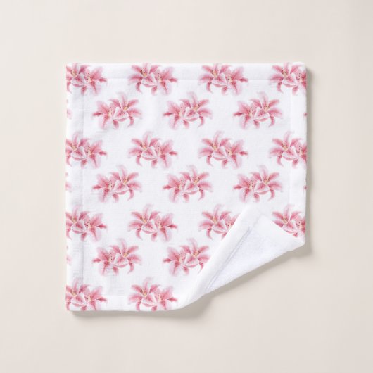 Roze Stargazer Lilies Bad Handdoek (Wasdoekje)