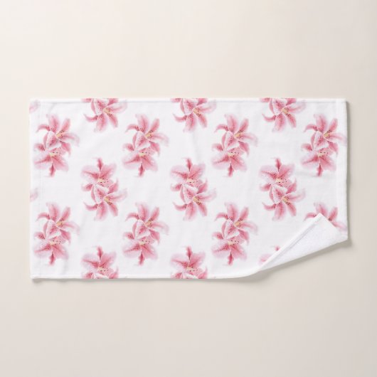 Roze Stargazer Lilies Bad Handdoek (Handdoek)