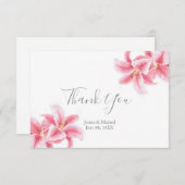 Roze Stargazer Lilies Bedankkaart (Voorkant / Achterkant)