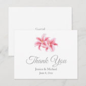 Roze Stargazer Lilies Bedankkaart (Voorkant / Achterkant)