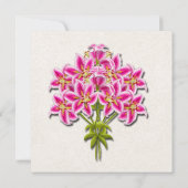 Roze Stargazer Lilies Bridal Shower Invitation Kaart (Achterkant)