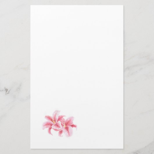Roze Stargazer Lilies Briefpapier (Voorkant)