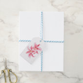Roze Stargazer Lilies Cadeaulabel (Met Touw)
