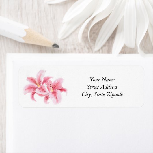 Roze Stargazer Lilies Etiket (Insitu)