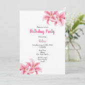 Roze Stargazer Lilies Kaart (Staand voorkant)