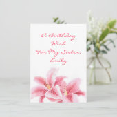 Roze Stargazer Lilies Kaart (Staand voorkant)