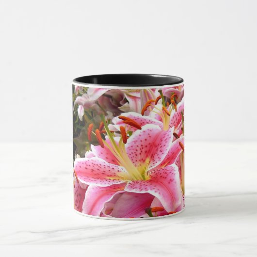 Roze Stargazer Lilies Mok (Midden)