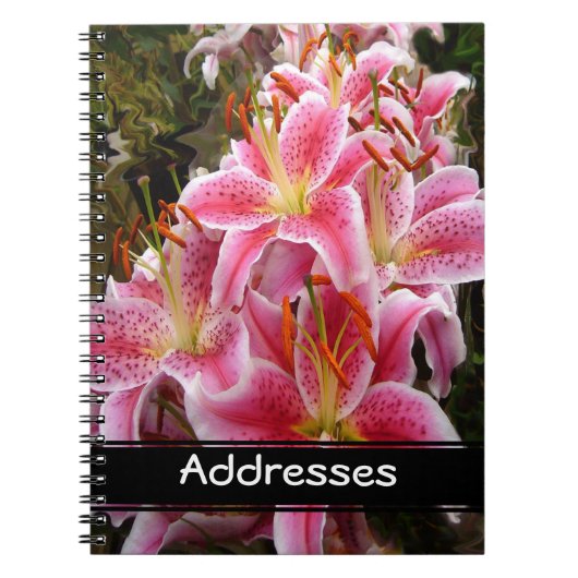 Roze Stargazer Lilies Notitieboek (Voorkant)