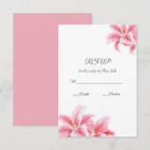Roze Stargazer Lilies RSVP Kaartje (Voorkant / Achterkant)