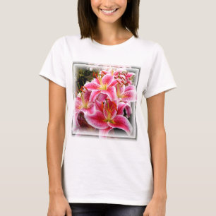 Roze Stargazer Lilies T-shirt