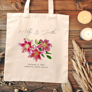 Roze Stargazer Lilies Wedding WelkomstTas Tote Bag