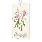 Roze Stargazer Lily Botanische Kunst Gepersonalise Luchtverfrisser (Links)