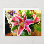 roze stargazer lily call card kaart (Voorkant / Achterkant)