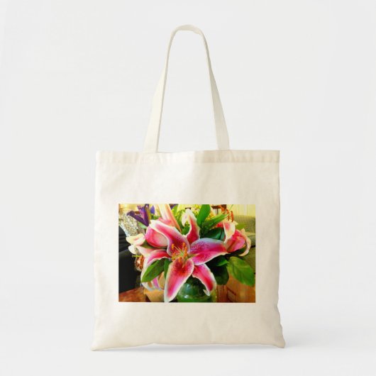 roze stargazer lily canvas tas (Voorkant)