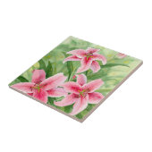 Roze Stargazer Lily Ceramic Tile Tegeltje (Zijkant)