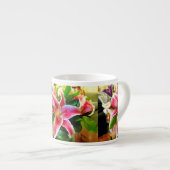 roze stargazer lily espresso mok (Voorkant rechts)
