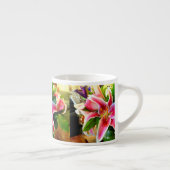 roze stargazer lily espresso mok (Rechts)