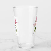 Roze Stargazer Lily Floral Botanische Kunst Glas (Links)