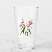 Roze Stargazer Lily Floral Botanische Kunst Glas (Voorkant)