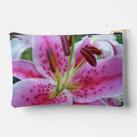 Roze Stargazer Lily Floral Etui (Achterkant)
