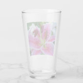 Roze Stargazer Lily Floral Glas (Achterkant)