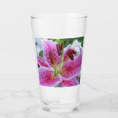 Roze Stargazer Lily Floral Glas (Voorkant)