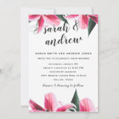 Roze Stargazer Lily Floral Uitnodiging voor het Hu (Voorkant)