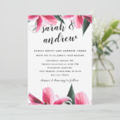 Roze Stargazer Lily Floral Uitnodiging voor het Hu (Staand voorkant)