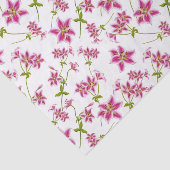 Roze Stargazer Lily Floral Weefpapier Tissuepapier (Detail)