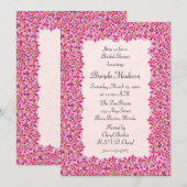 Roze Stargazer Lily Garden Vrijgezellenfeest Invit Kaart (Voorkant / Achterkant)