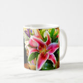 roze stargazer lily mok (Voorkant rechts)