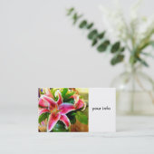 roze stargazer lily visitekaartje (Staand voorkant)