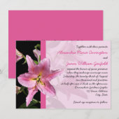 Roze Stargazer Lily Wedding uitnodiging 2 (Voorkant / Achterkant)