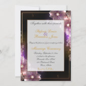 Roze Starlight Flowers/Gold Trim Kaart (Achterkant)