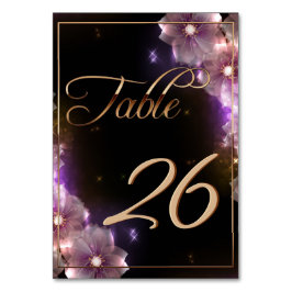 Roze Starlight Flowers/Gold Trim Kaart