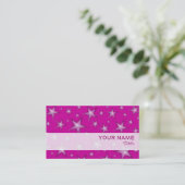 Roze Stars stripe-template voor visitekaartjes (Staand voorkant)