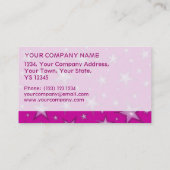 Roze Stars stripe-template voor visitekaartjes (Achterkant)