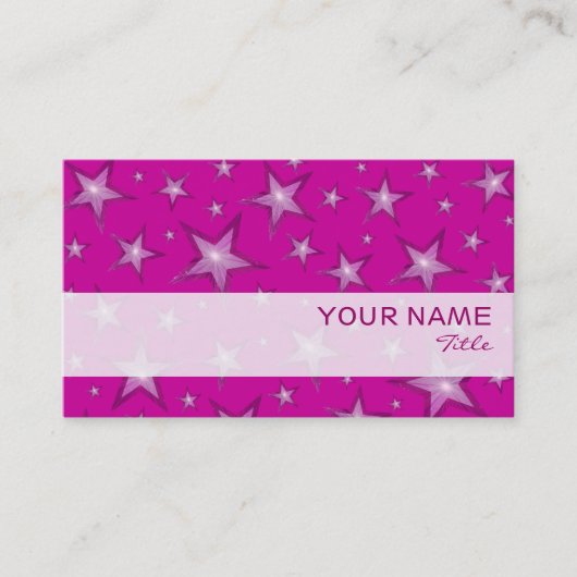 Roze Stars stripe-template voor visitekaartjes (Voorkant)
