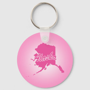 Roze State Alaska Sleutelhanger