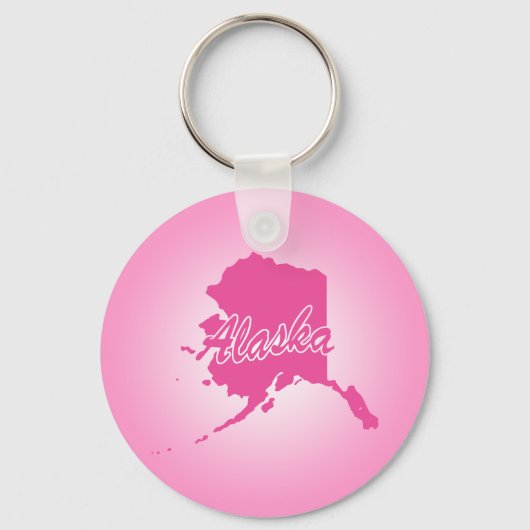 Roze State Alaska Sleutelhanger (Voorkant)