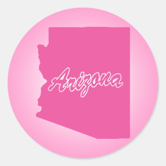 Roze State Arizona Classic Round Sticker (Voorkant)